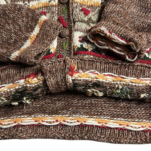 RARE Simpatico vtg 1990 knitted cardigan
Sweater oversize,embroidered rosette,3D - Picture 12 of 16